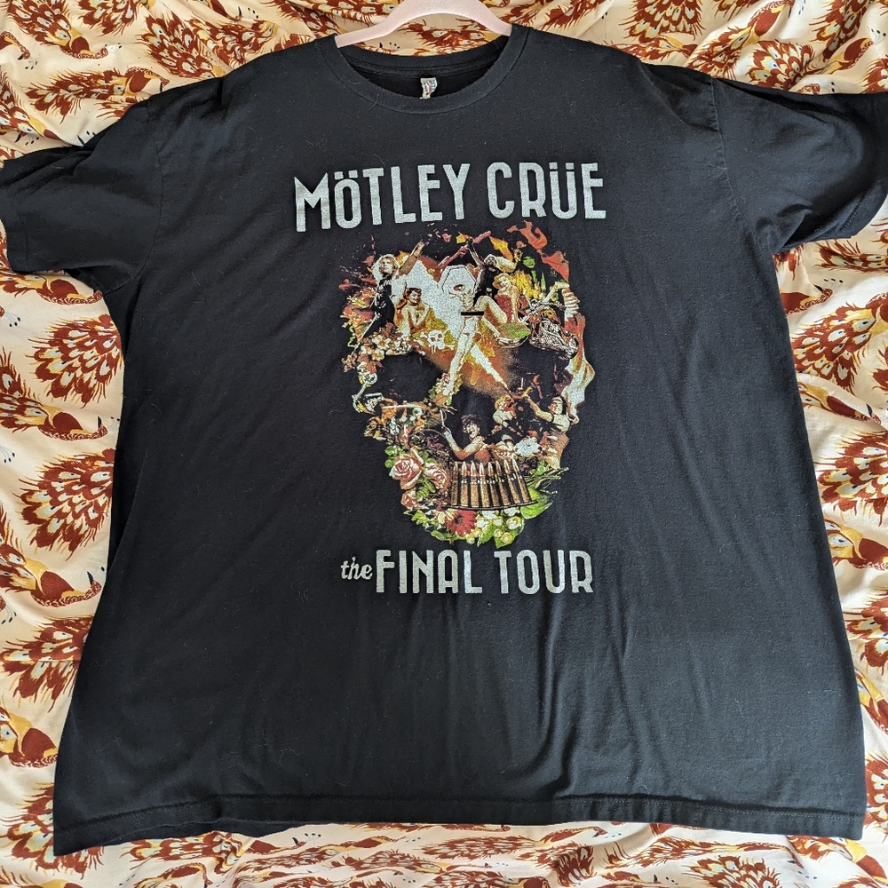 Motley Crue The Final Tour 2015 Skull Graphic Promo T-Shirt Black Size 2XL